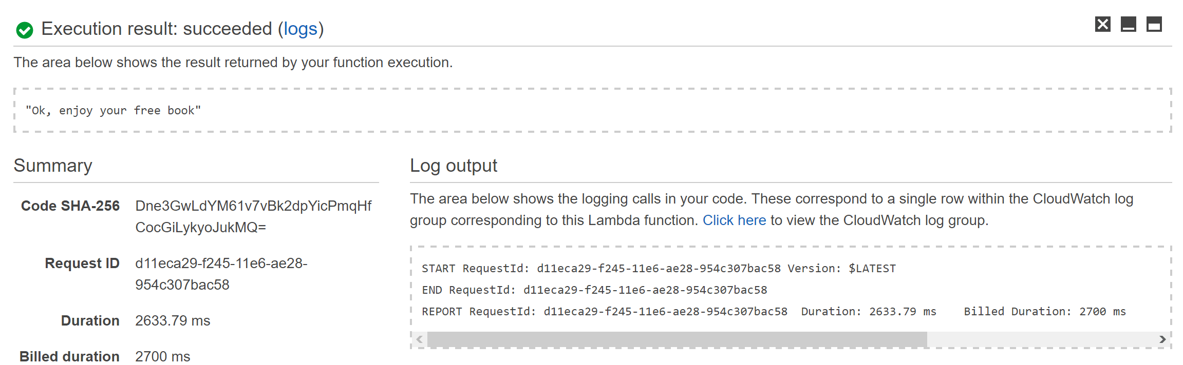 AWS Lambda TEst Ok