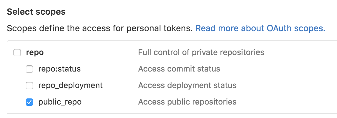 Permisos del token de GitHub